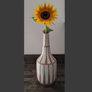 Tribal boho clay vase- medium